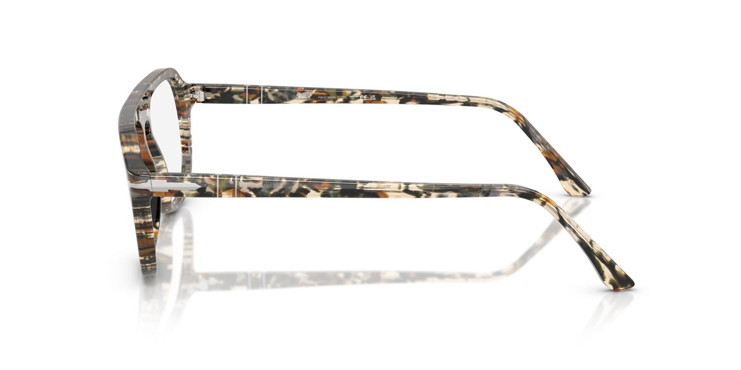 Eyeglasses Persol PO 3368V (1221) color marrone ambrato/pirate black shape aviator lenses lente demo