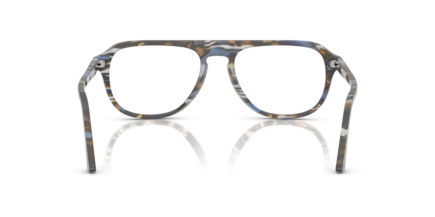 Eyeglasses Persol PO 3368V (1222) color grigio frost/blu nautical shape aviator lenses lente demo