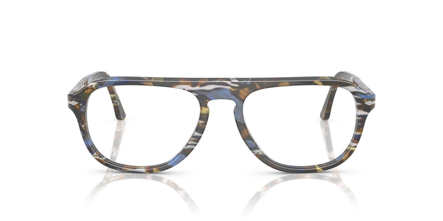 Eyeglasses Persol PO 3368V (1222) color grigio frost/blu nautical shape aviator lenses lente demo