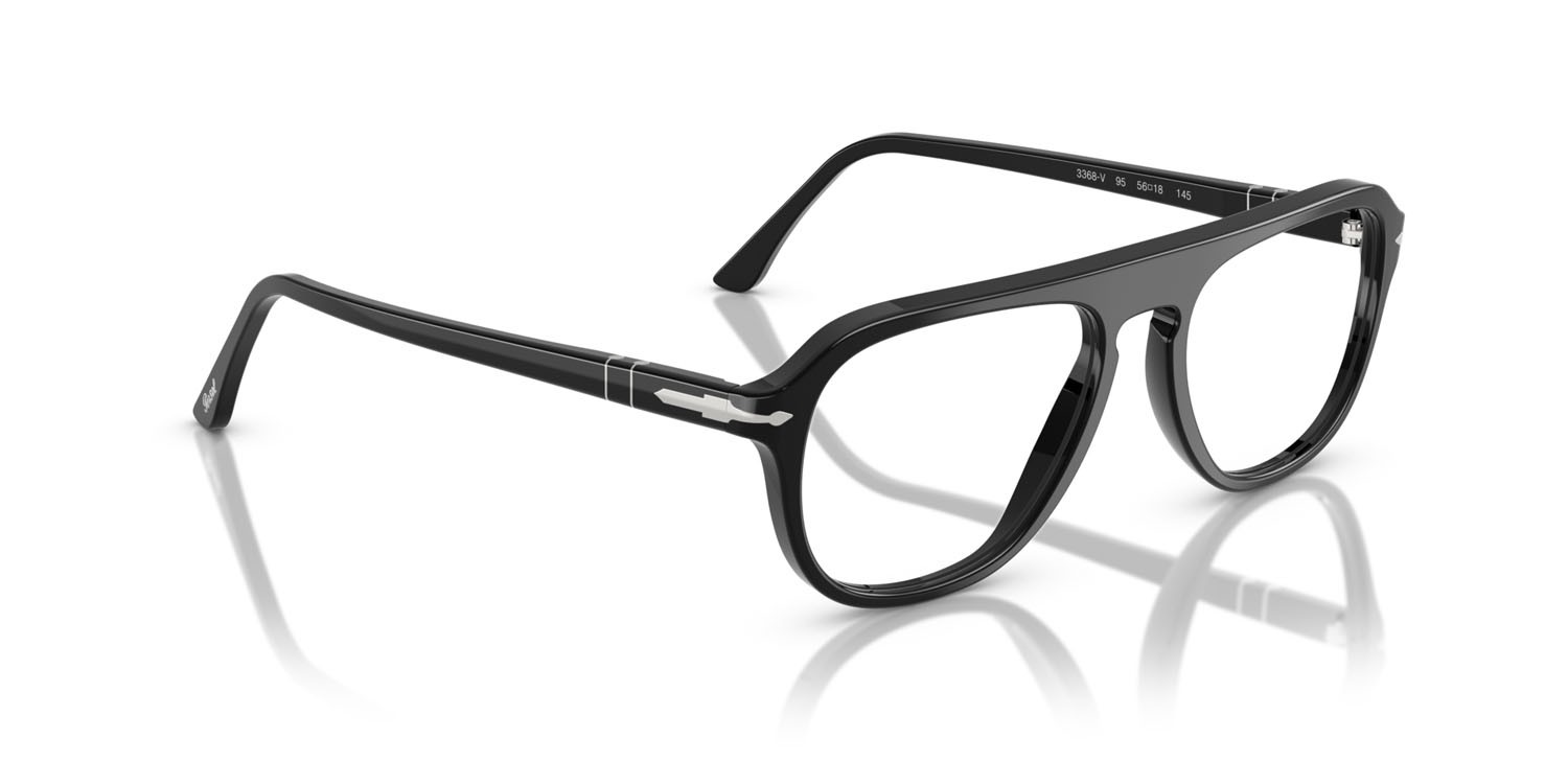 Eyeglasses Persol PO 3368V (95) color nero shape aviator lenses lente demo