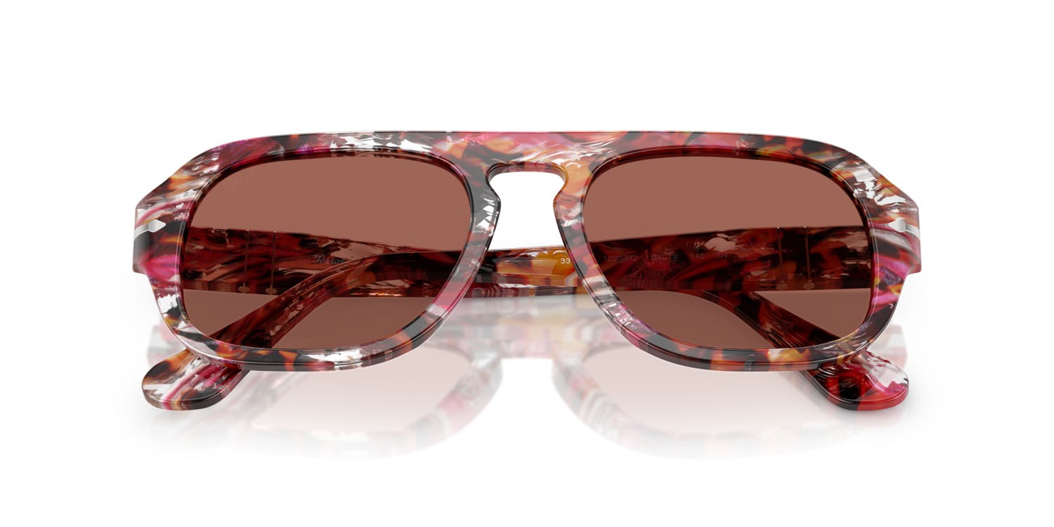 Sunglasses Persol PO 3369S (1220H2) color ciclamino/kaki shape aviator lenses marrone
