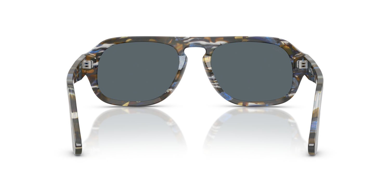 Sunglasses Persol PO 3369S (1222R5) color grigio frost/blu nautical shape aviator lenses blu