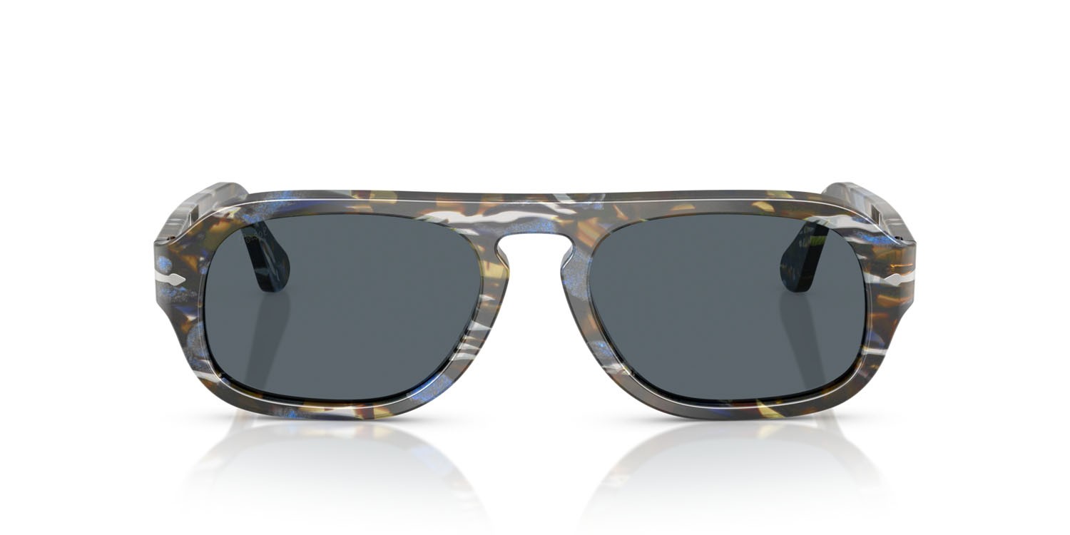 Sunglasses Persol PO 3369S (1222R5) color grigio frost/blu nautical shape aviator lenses blu