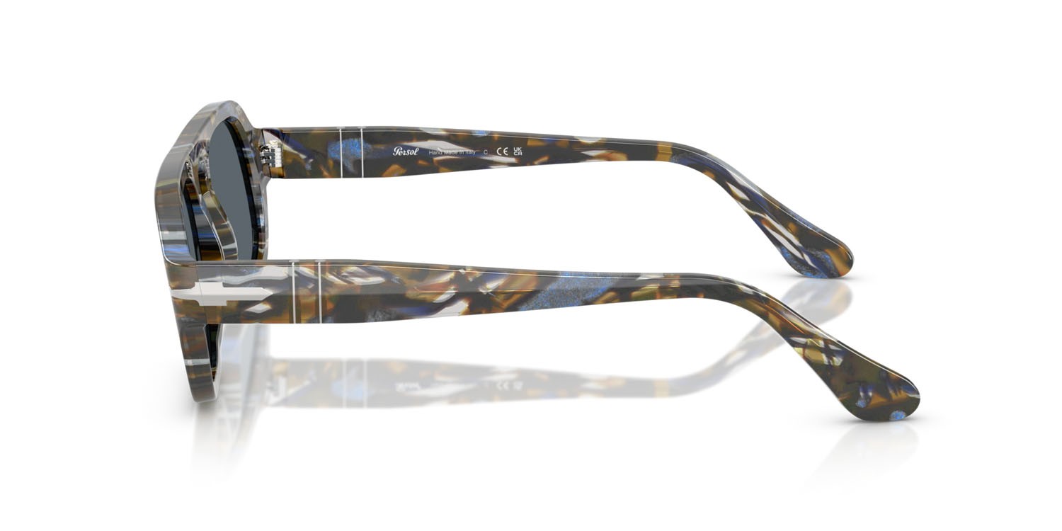 Sunglasses Persol PO 3369S (1222R5) color grigio frost/blu nautical shape aviator lenses blu