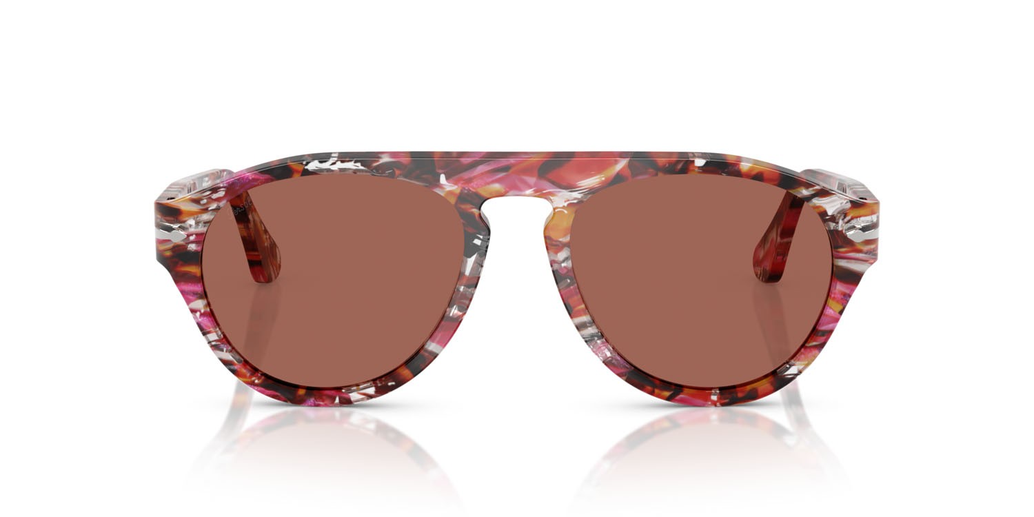 Occhiali da sole Persol PO 3370S (1220H2) colore ciclamino/kaki forma aviator lenti marrone