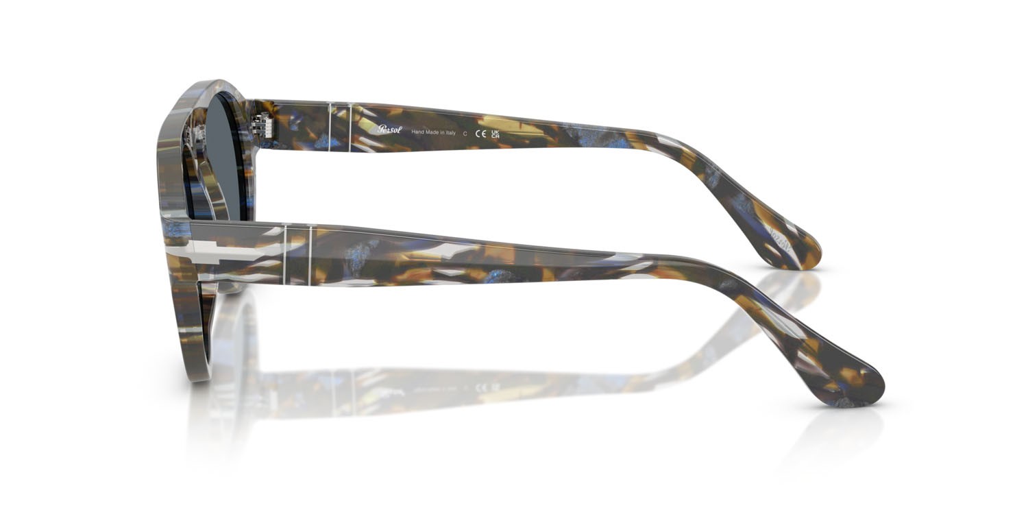 Sunglasses Persol PO 3370S (1222R5) color grigio frost/blu nautical shape aviator lenses blu