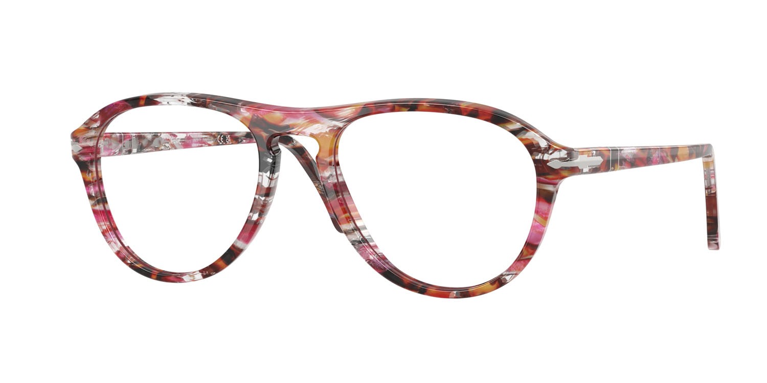 Occhiali da vista Persol Lynn PO 3371V (1220) colore ciclamino/kaki forma aviator lenti lente demo