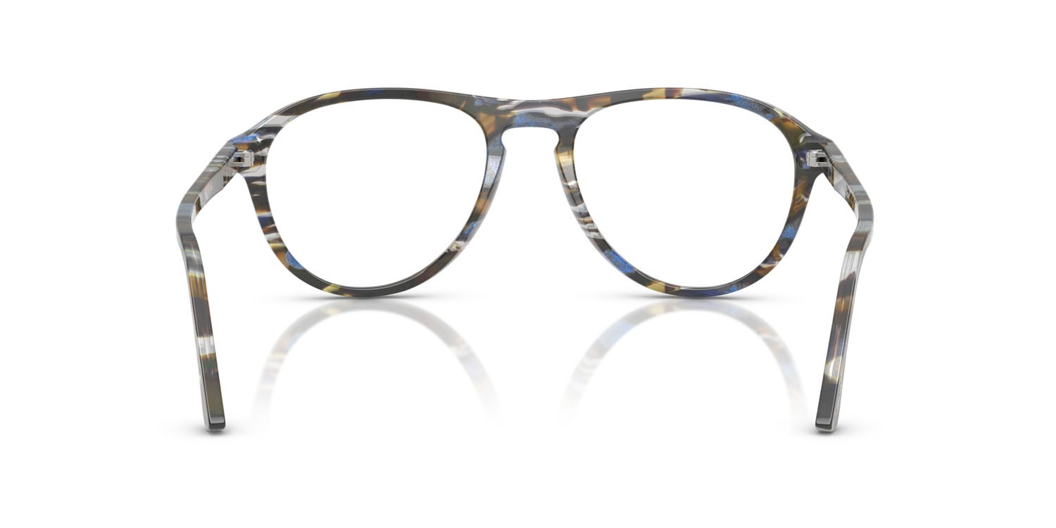 Occhiali da vista Persol Lynn PO 3371V (1222) colore grigio frost/blu nautical forma aviator lenti lente demo