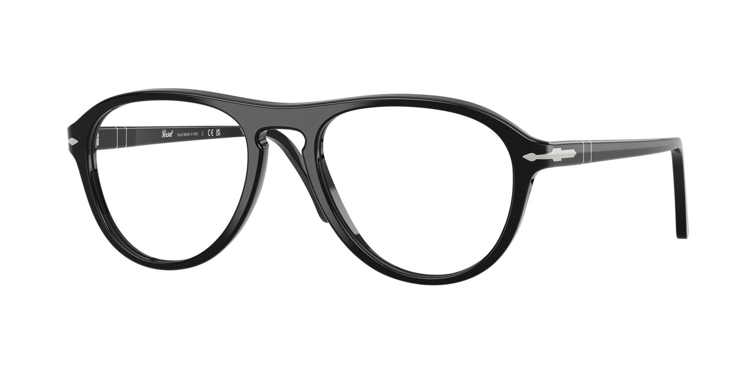 Eyeglasses Persol Lynn PO 3371V (95) color nero shape aviator lenses lente demo
