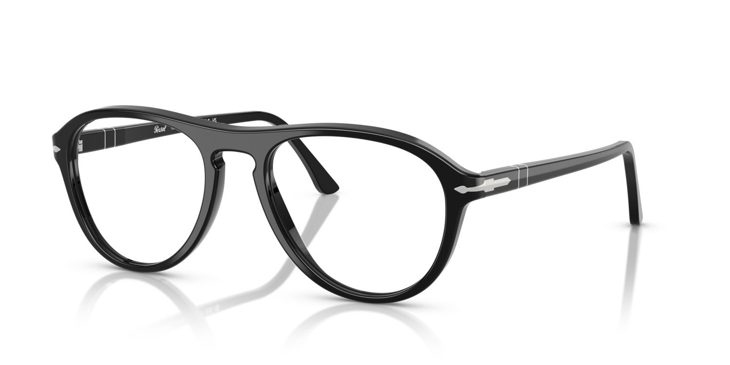 Eyeglasses Persol Lynn PO 3371V (95) color nero shape aviator lenses lente demo