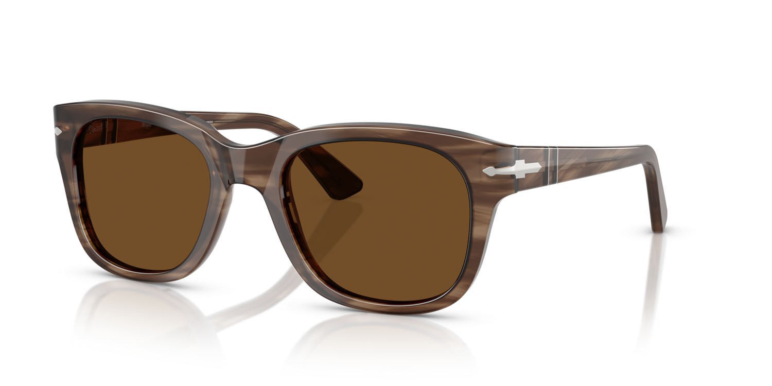Sunglasses Persol PO 3372S (120857) color striato marrone shape square lenses polar marrone
