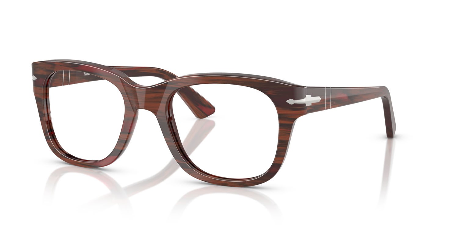 Occhiali da vista Persol PO 3372V (1223) colore bordeaux a righe forma quadrato lenti lente demo