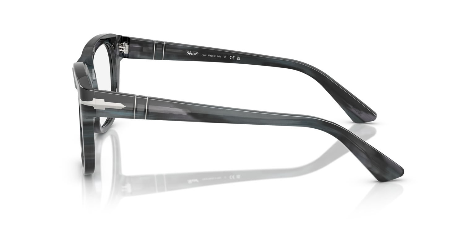 Occhiali da vista Persol PO 3372V (1224) colore striato grigio forma quadrato lenti lente demo