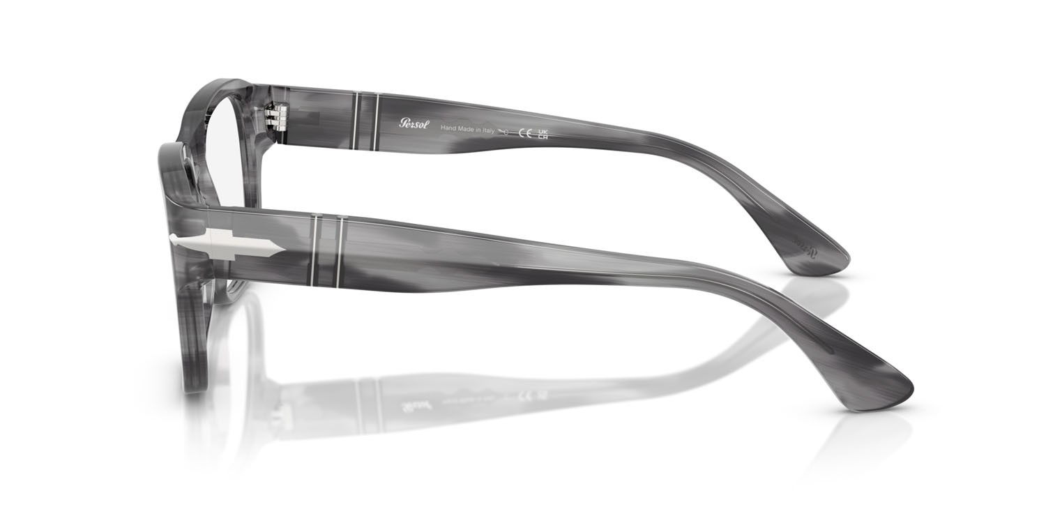 Eyeglasses Persol PO 3374V (1192) color striato grigio shape square lenses lente demo
