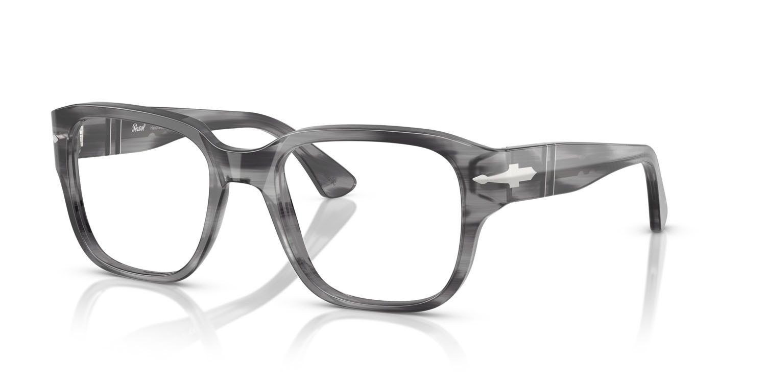 Eyeglasses Persol PO 3374V (1192) color striato grigio shape square lenses lente demo