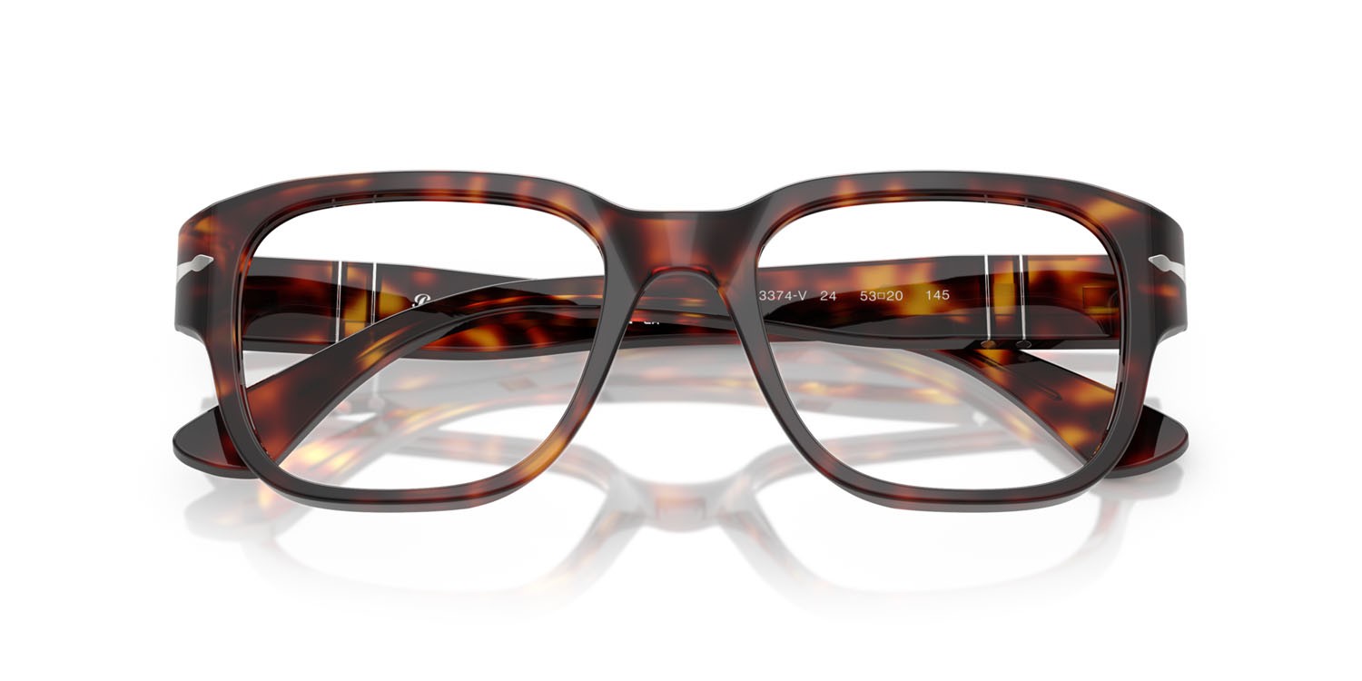Occhiali da vista Persol PO 3374V (24) colore havana forma quadrato lenti lente demo