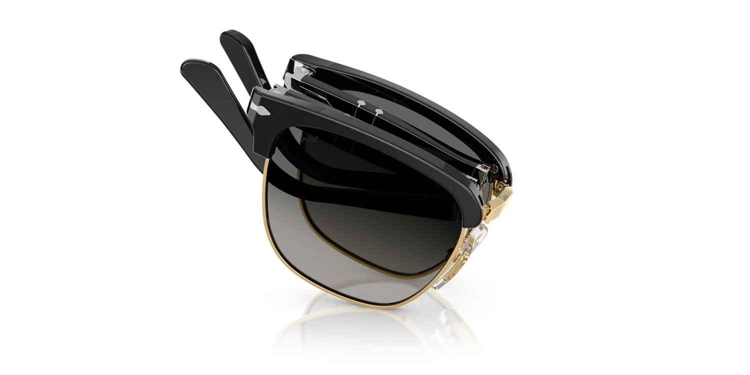 Occhiali da sole Persol PO 3375S (122571) colore nero forma quadrato lenti grigio sfumato