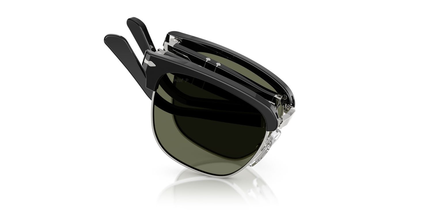 Occhiali da sole Persol PO 3375S (95/58) colore nero forma quadrato lenti polar verde