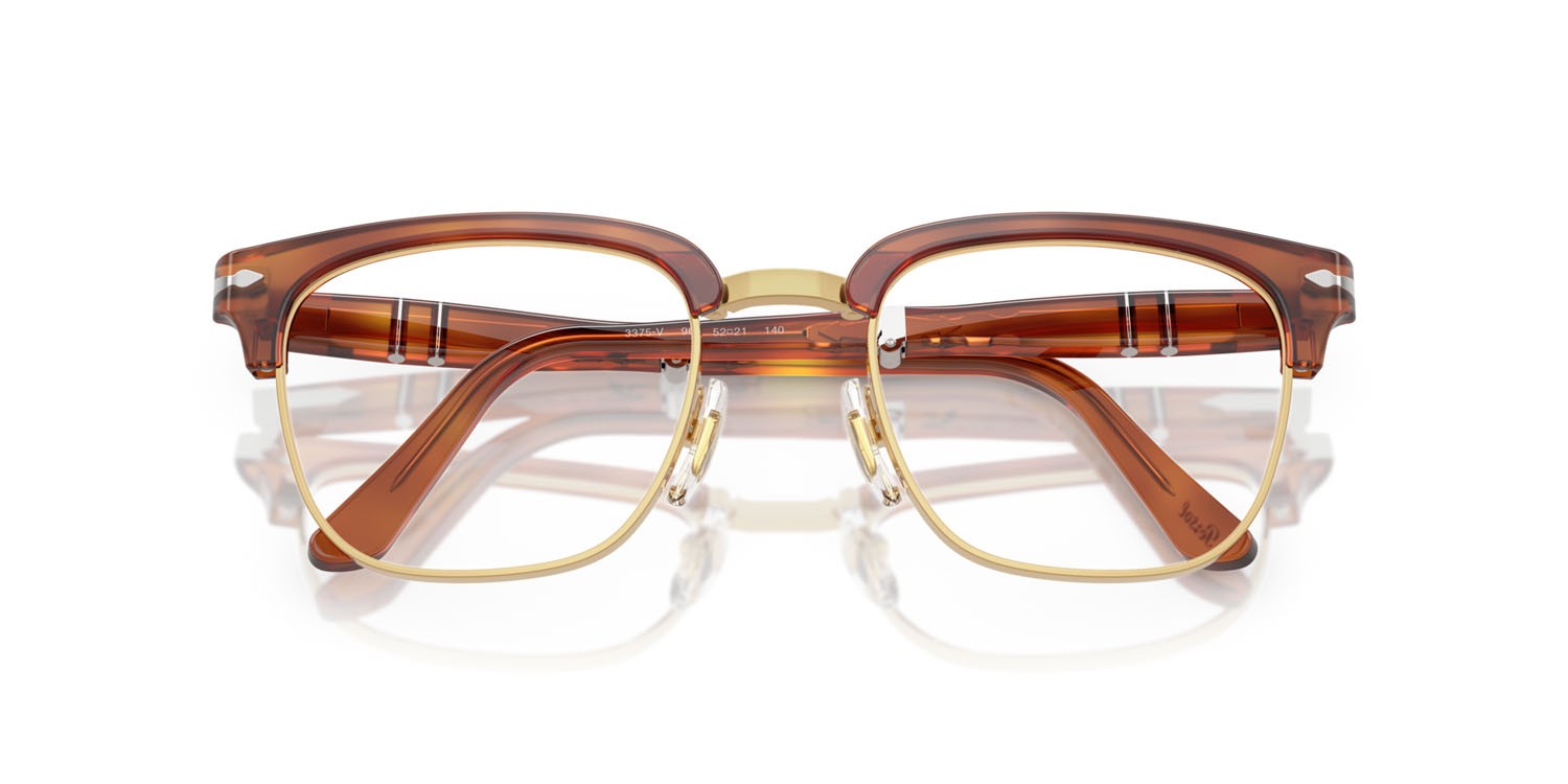 Eyeglasses Persol PO 3375V (96) color terra di siena shape square lenses lente demo