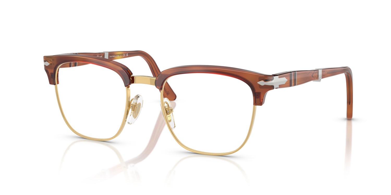 Eyeglasses Persol PO 3375V (96) color terra di siena shape square lenses lente demo