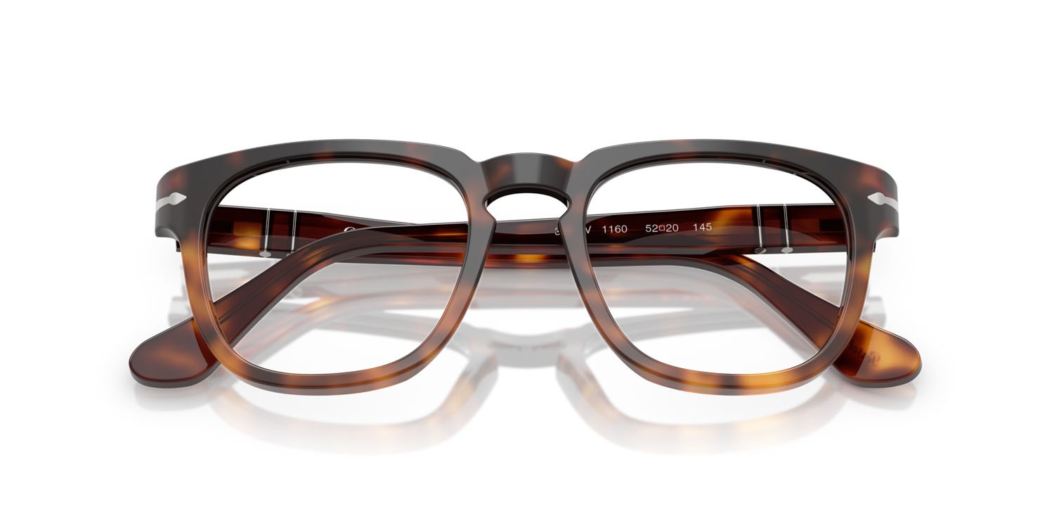 Eyeglasses Persol PO 3376V (1160) color marrone scuro tartarugato shape square lenses lente demo