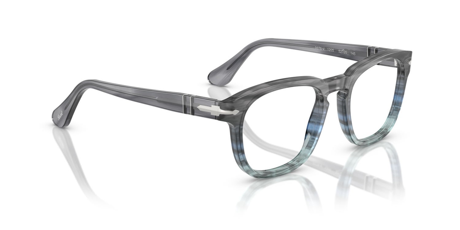 Eyeglasses Persol PO 3376V (1205) color striato grigio shape square lenses lente demo