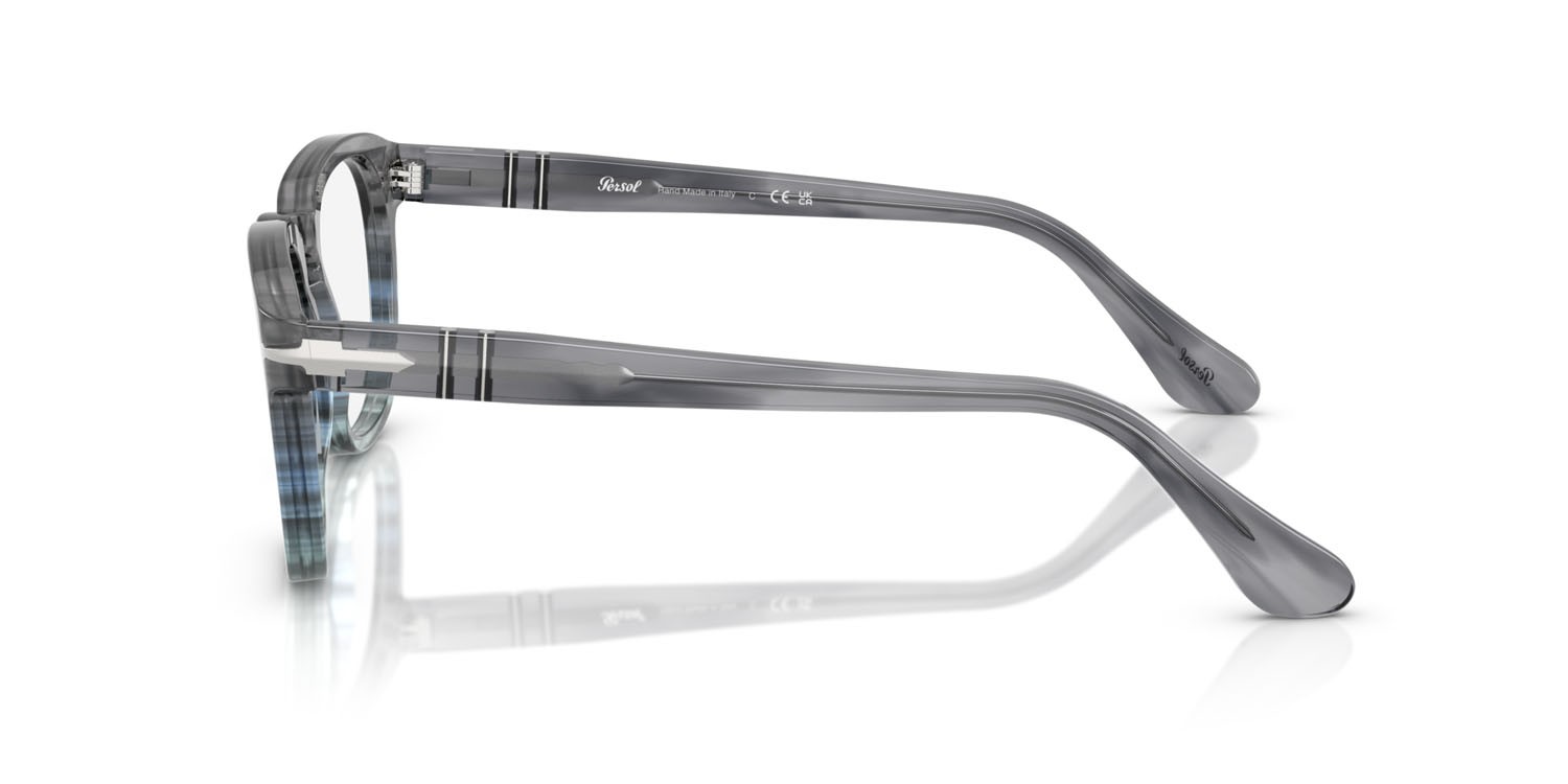 Eyeglasses Persol PO 3376V (1205) color striato grigio shape square lenses lente demo