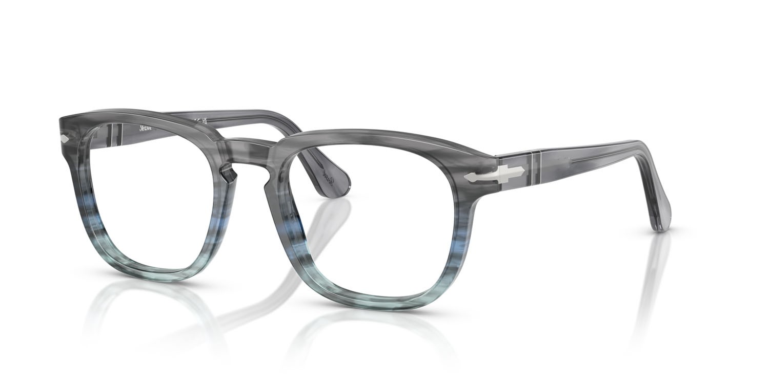Eyeglasses Persol PO 3376V (1205) color striato grigio shape square lenses lente demo