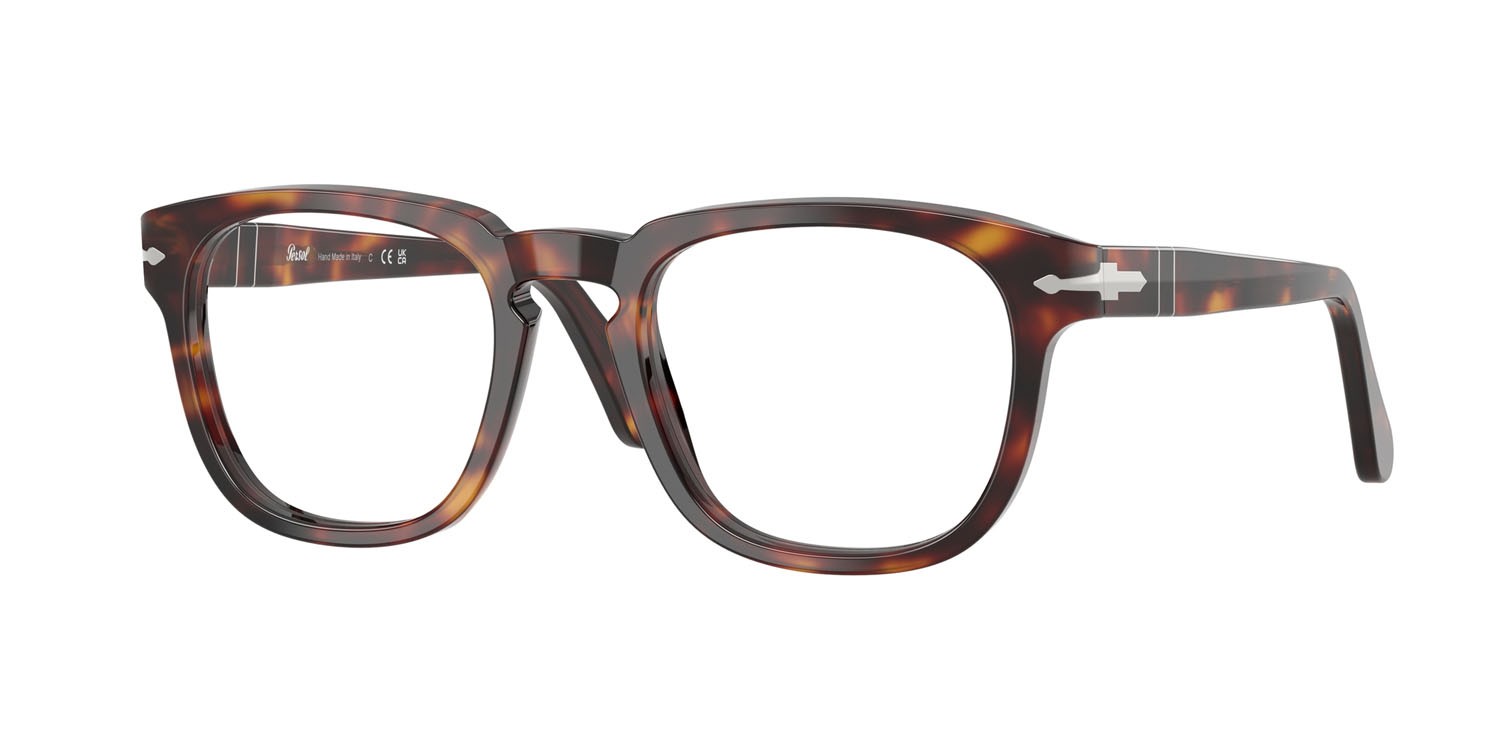 Occhiali da vista Persol PO 3376V (24) colore havana forma quadrato lenti lente demo