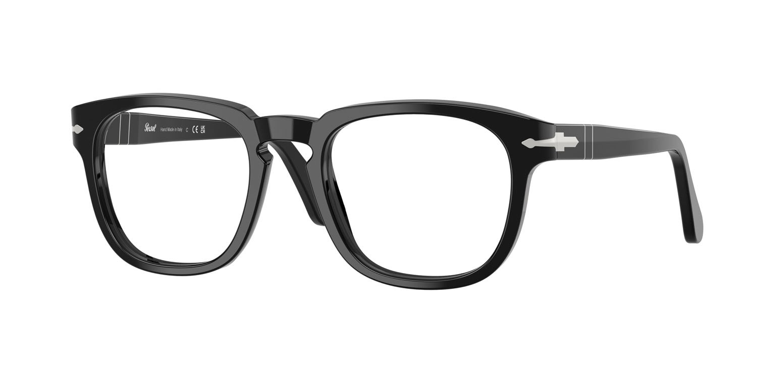 Occhiali da vista Persol PO 3376V (95) colore nero forma quadrato lenti lente demo