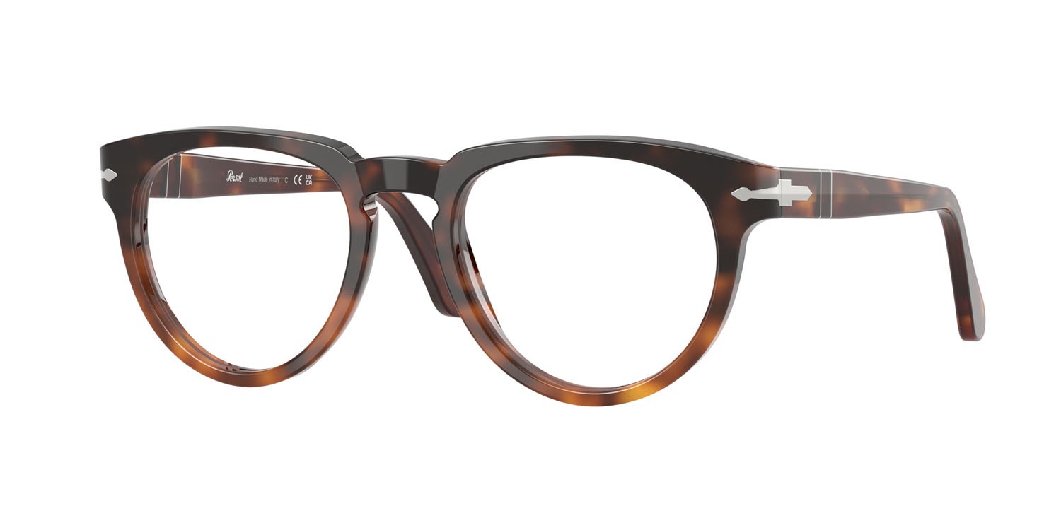 Occhiali da vista Persol PO 3377V (1160) colore marrone scuro tartarugato forma pantos lenti lente demo