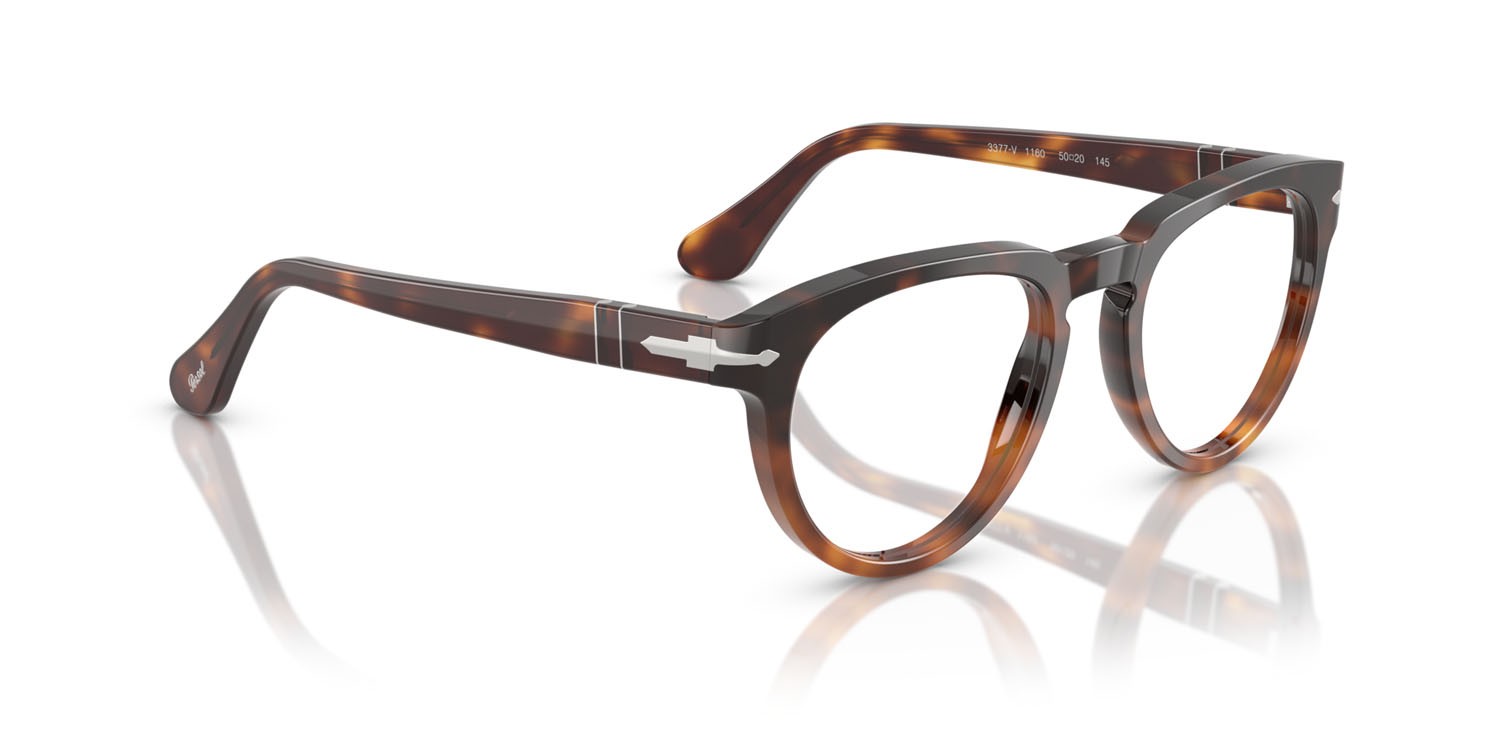 Occhiali da vista Persol PO 3377V (1160) colore marrone scuro tartarugato forma pantos lenti lente demo