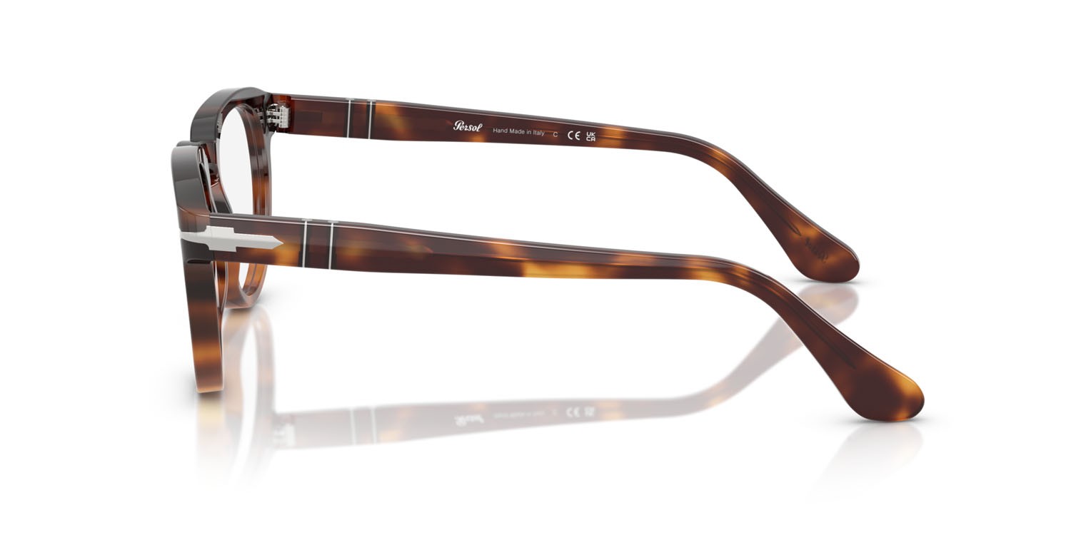 Occhiali da vista Persol PO 3377V (1160) colore marrone scuro tartarugato forma pantos lenti lente demo
