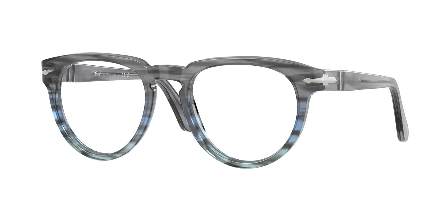 Eyeglasses Persol PO 3377V (1205) color striato grigio shape pantos lenses lente demo