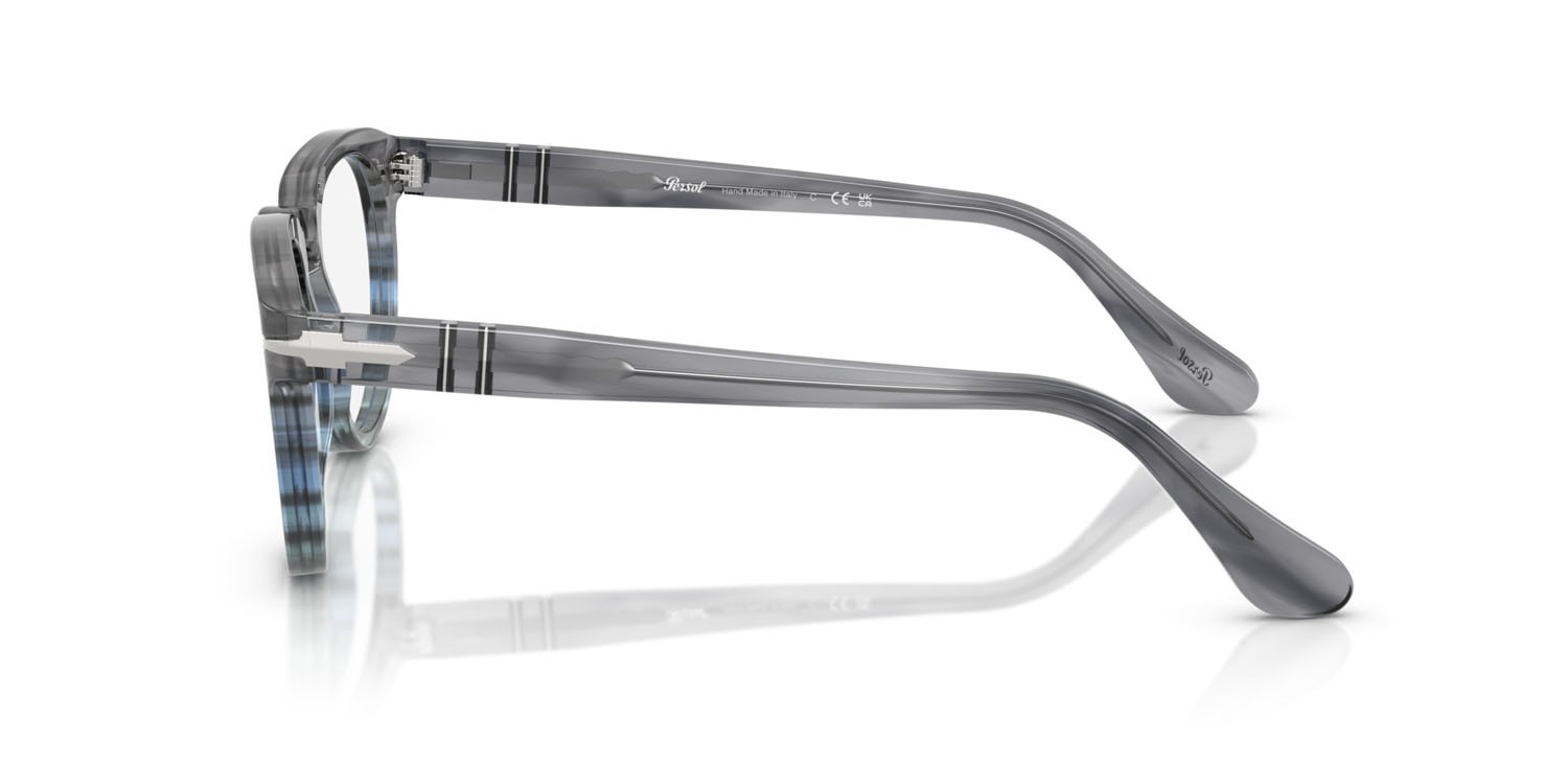 Eyeglasses Persol PO 3377V (1205) color striato grigio shape pantos lenses lente demo