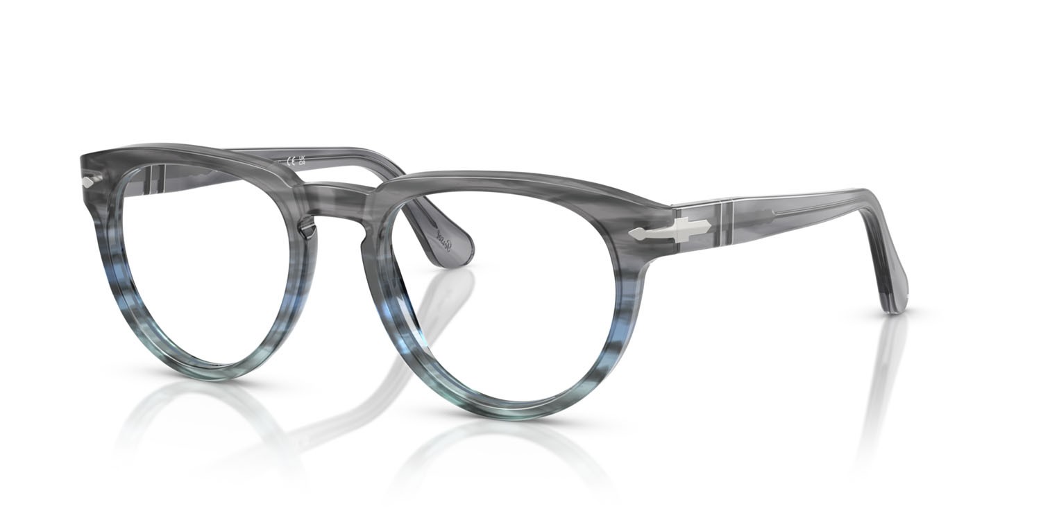 Eyeglasses Persol PO 3377V (1205) color striato grigio shape pantos lenses lente demo