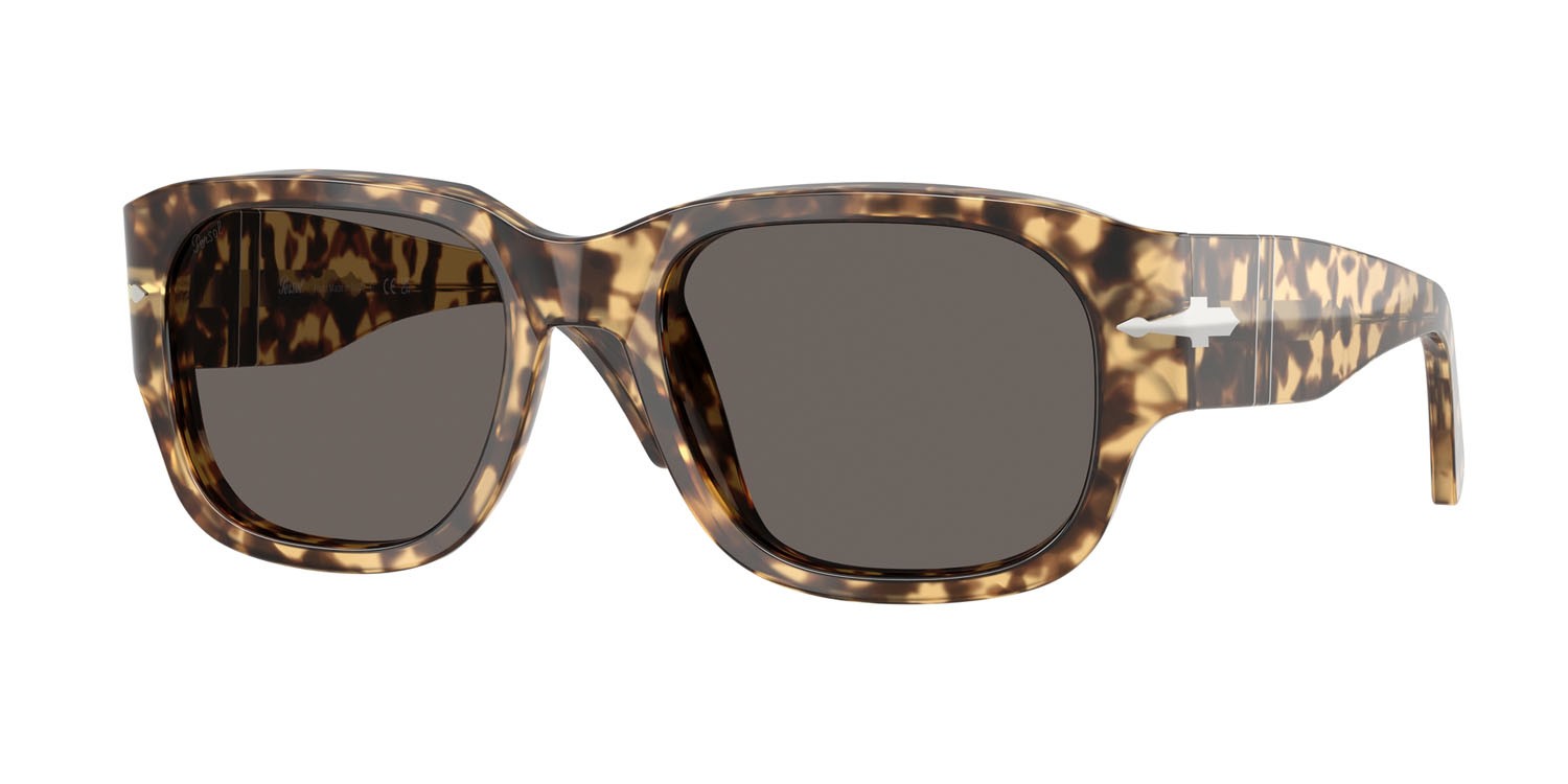 Sunglasses Persol PO 3380S (1056B1) color marrone/beige tartarugato shape square lenses grigio scuro