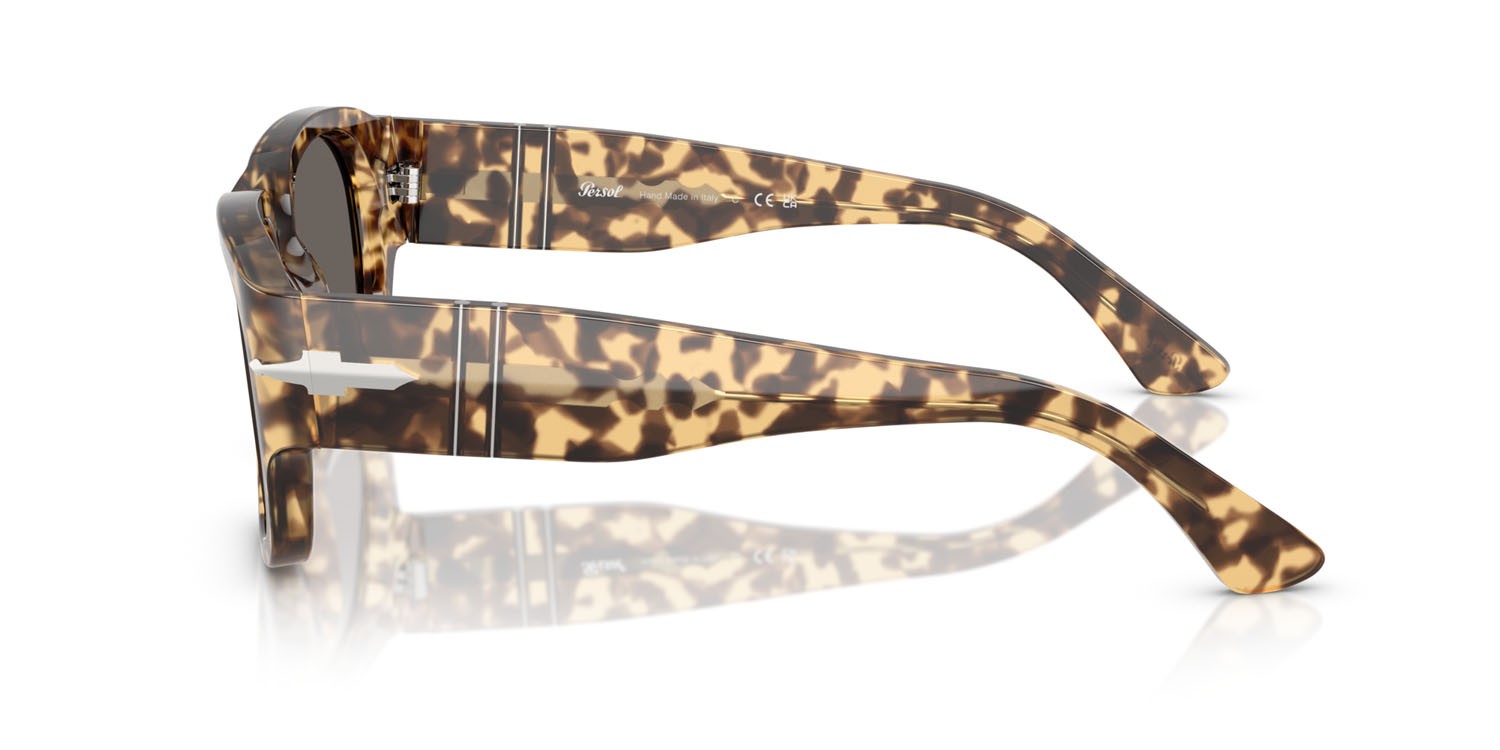 Sunglasses Persol PO 3380S (1056B1) color marrone/beige tartarugato shape square lenses grigio scuro