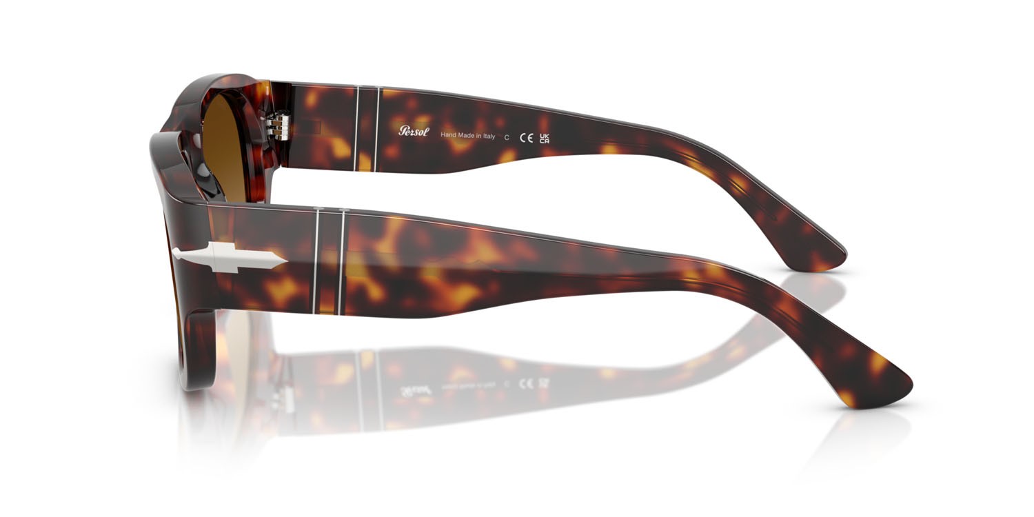 Sunglasses Persol PO 3380S (24/85) color havana shape square lenses marrone chiaro sfumato marrone scuro