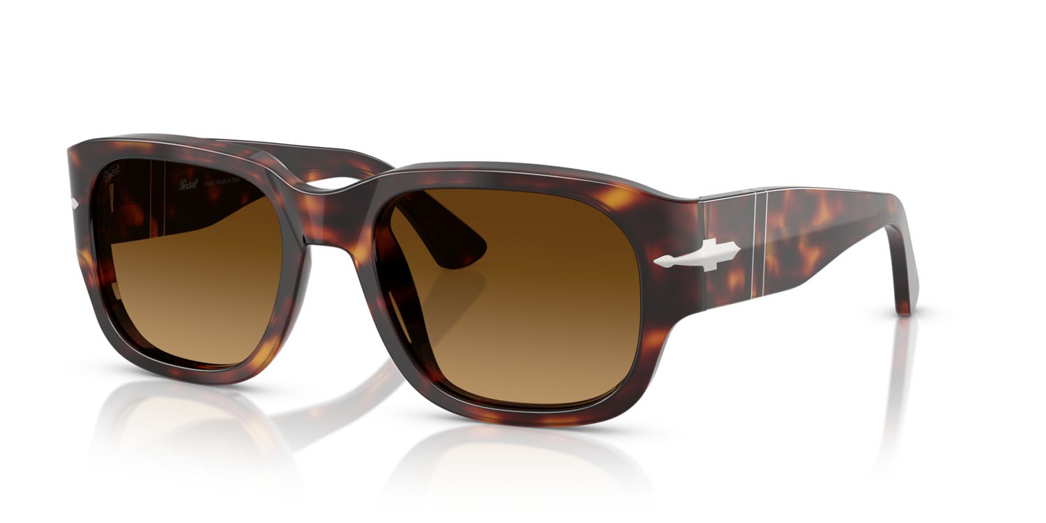 Sunglasses Persol PO 3380S (24/85) color havana shape square lenses marrone chiaro sfumato marrone scuro
