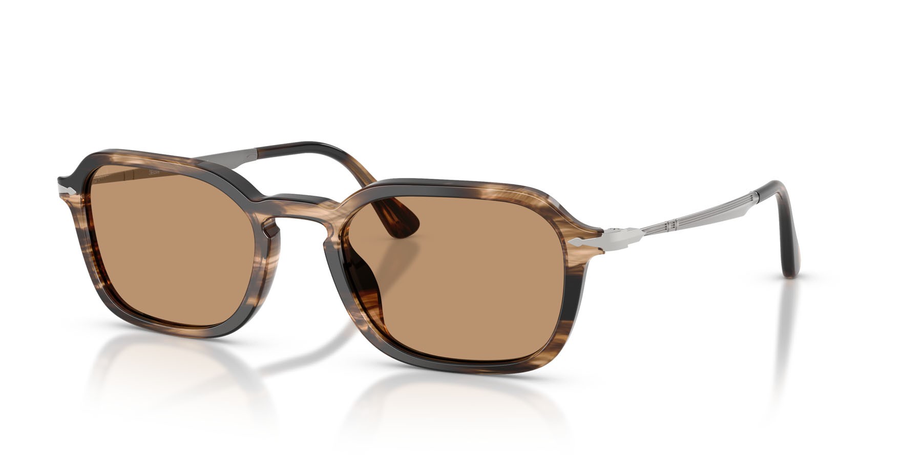 Occhiali da sole Persol PO 3381S (123653) colore striped black & greish brown forma pantos lenti marrone