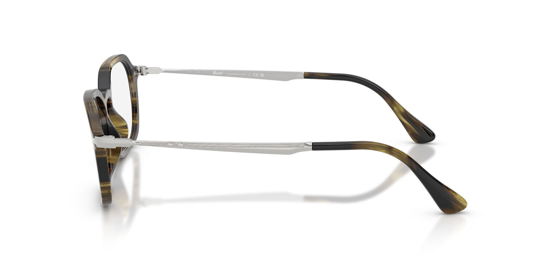 Eyeglasses Persol PO 3381V (1237) color striped black & olive green shape square lenses lente demo