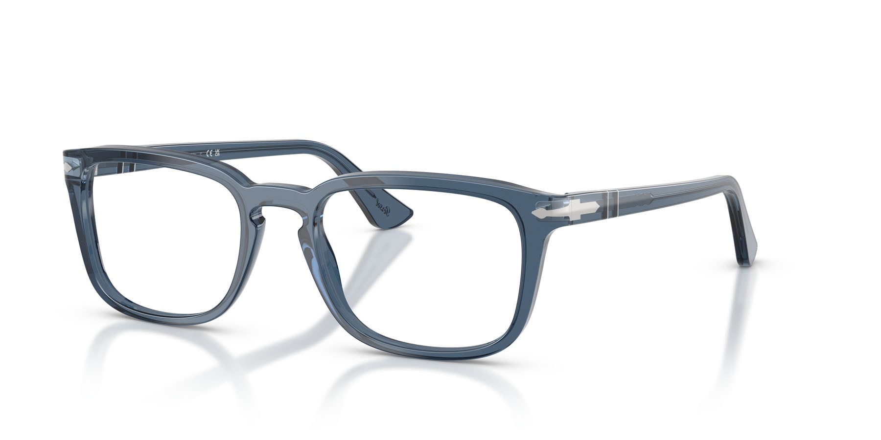 Eyeglasses Persol PO 3382V (1197) color blu denim trasparente shape square lenses lente demo