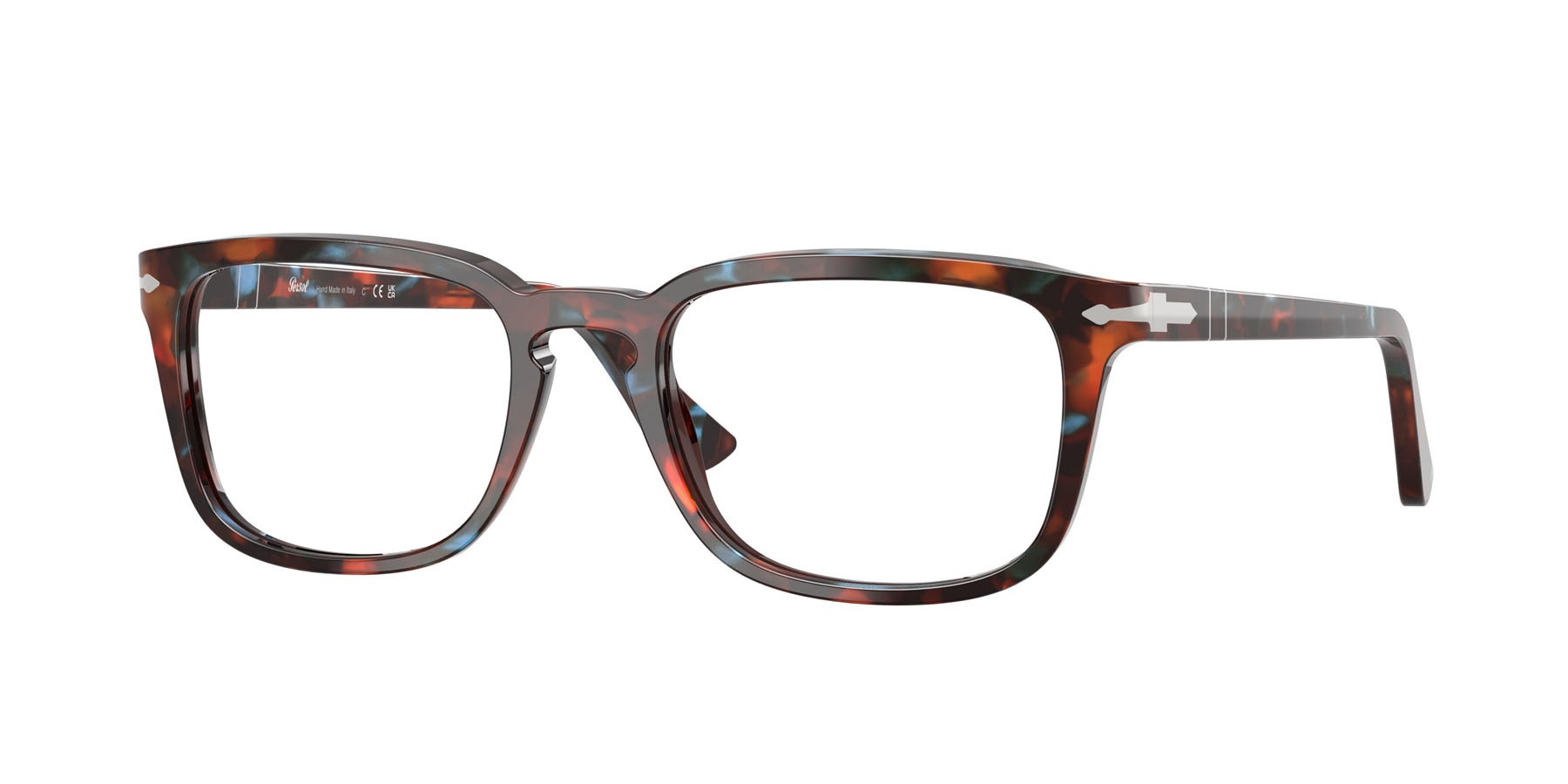Eyeglasses Persol PO 3382V (1232) color tortoise brown & pearl blue shape square lenses lente demo