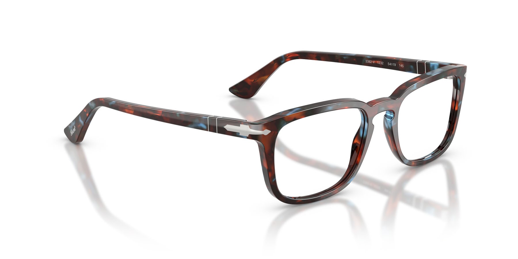 Eyeglasses Persol PO 3382V (1232) color tortoise brown & pearl blue shape square lenses lente demo