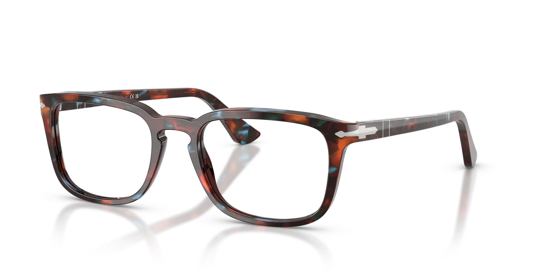 Eyeglasses Persol PO 3382V (1232) color tortoise brown & pearl blue shape square lenses lente demo