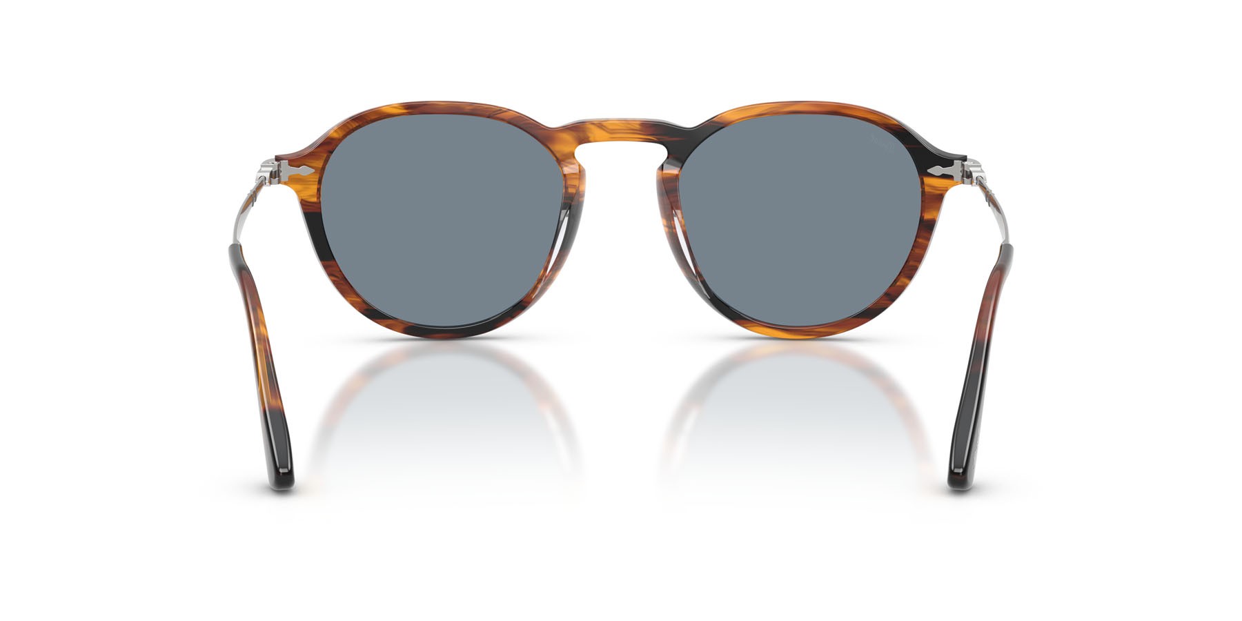 Occhiali da sole Persol PO 3383S (123556) colore striped black & brown forma pantos lenti azzurro