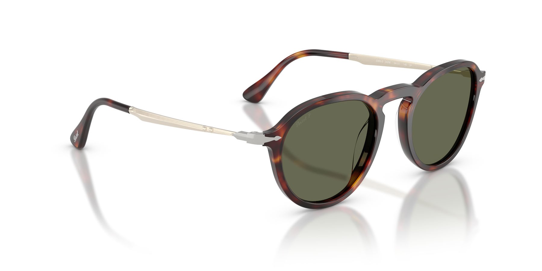 Occhiali da sole Persol PO 3383S (24/58) colore havana forma pantos lenti polar verde
