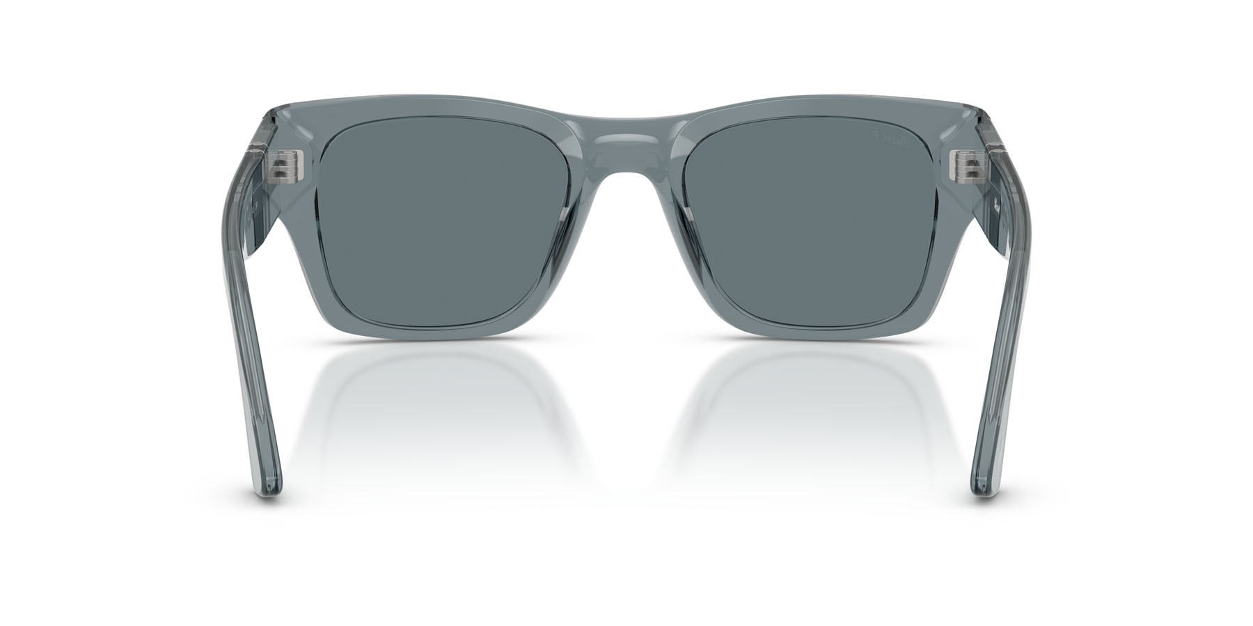 Occhiali da sole Persol PO 3384S (12273R) colore transparent ocean forma quadrato lenti polarizzata blu scuro