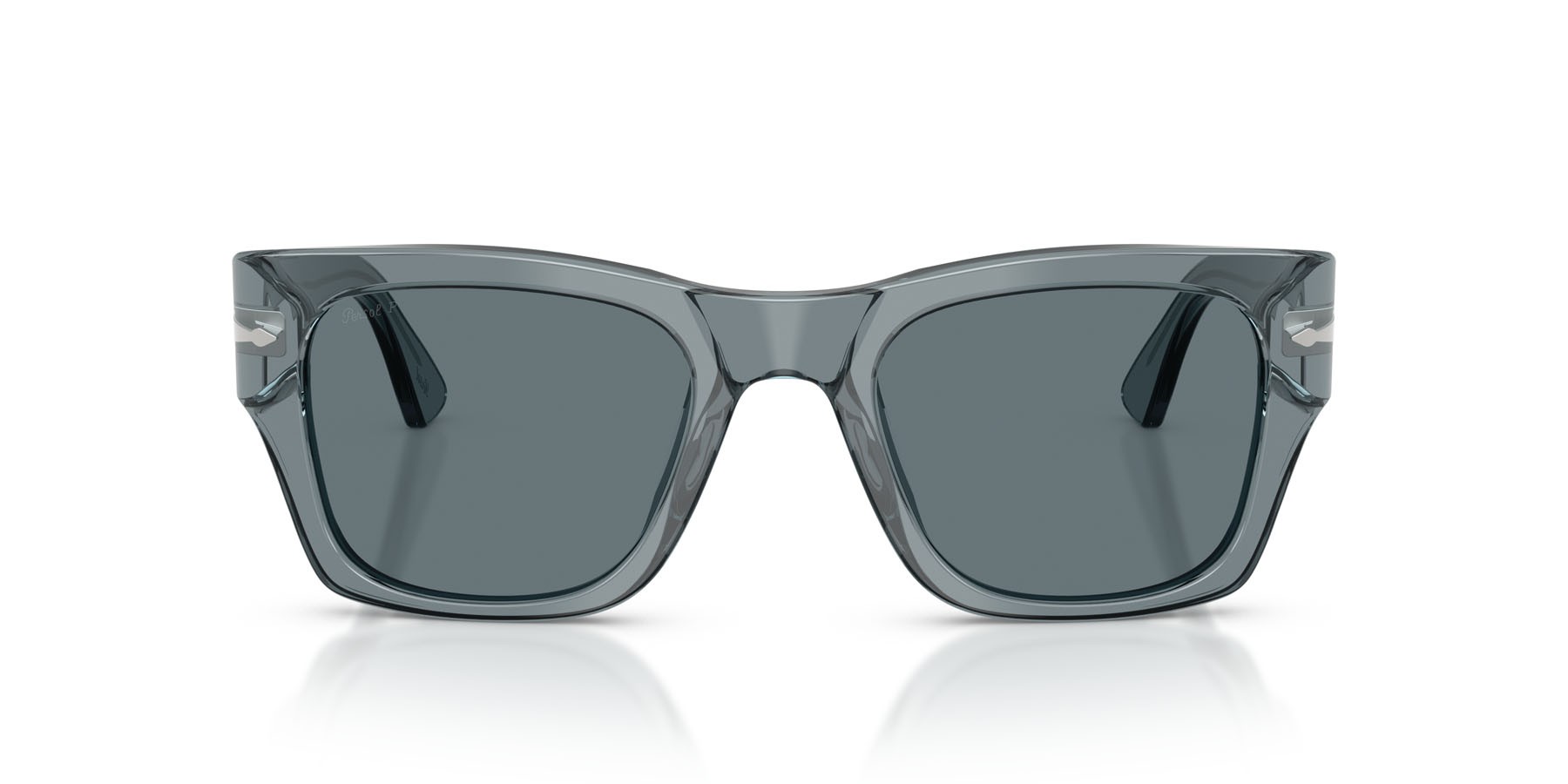 Occhiali da sole Persol PO 3384S (12273R) colore transparent ocean forma quadrato lenti polarizzata blu scuro